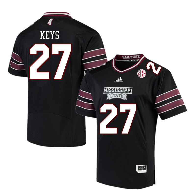 Men #27 Chris Keys Mississippi State Bulldogs College Football Jerseys Stitched Sale-Black